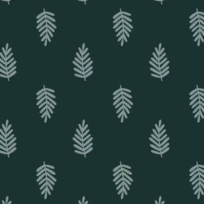 Small simple palm leaves in dark green