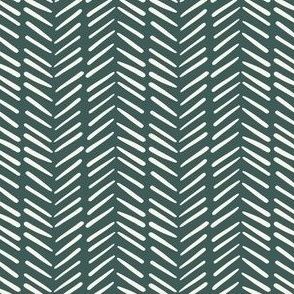 Small  Chevron Dashed Lines Dark Green