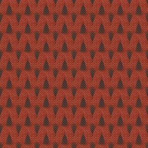 Christmas Trees Red on Chevron Pattern