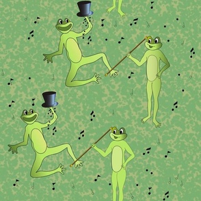 Frogs cabaret in green