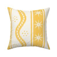 Large Marigold on Cream Charlie Stripe