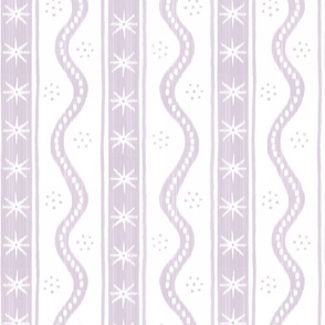 Small Lilac on White Charlie Stripe