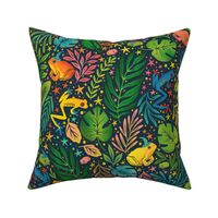 Wizard Frogs - bright tropical leaves and frogs - medium