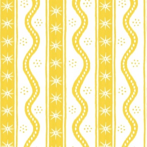 small Yellow on White Charlie Stripe
