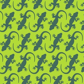 Salamanders repeat lime green Wallpaper