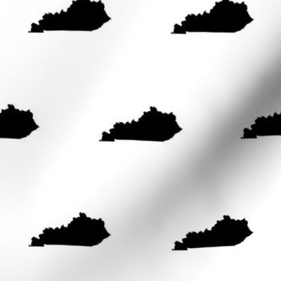 Kentucky silhouette, 3x4" blocks, black and white