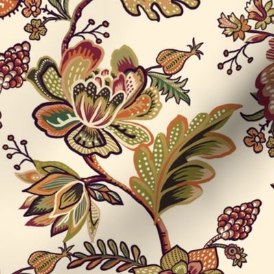 Chinoiserie floral - Gold green - MetallicWallpaperHeritage Wallpaper - Medium