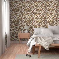 Chinoiserie floral - Gold green - MetallicWallpaperHeritage Wallpaper - Medium