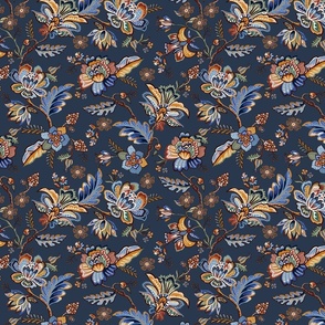 Chinoiserie floral - Blue navy - Chinoiserie Floral - Small