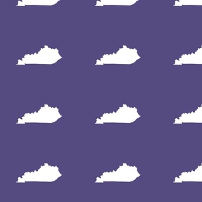 Kentucky silhouette, 5x7" blocks, white on purple