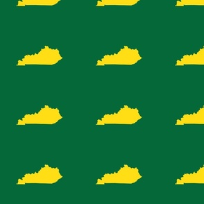 Kentucky silhouette, 5x7" blocks, college yellow on green