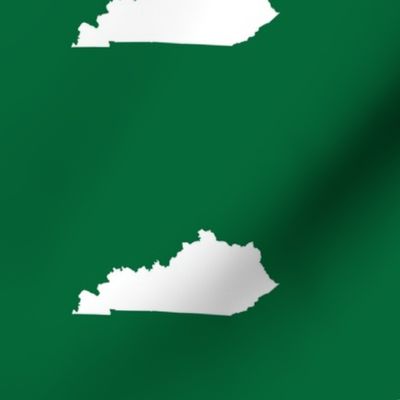 Kentucky silhouette, 5x7" blocks, white on college green