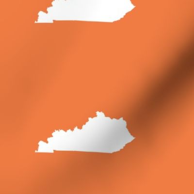 Kentucky silhouette, 5x7" blocks, white on orange