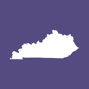 Kentucky silhouette, 18x21" panel, white on purple