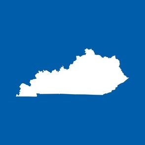 Kentucky silhouette, 18x21" panel, white on football blue