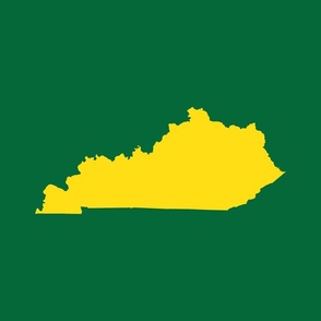 Kentucky silhouette, 18x21" panel, yellow on football green