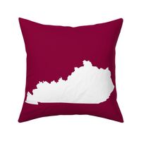 Kentucky silhouette, 18x21" panel, white on football burgundy