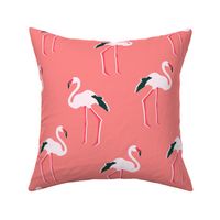 flamingos, dark pink, medium