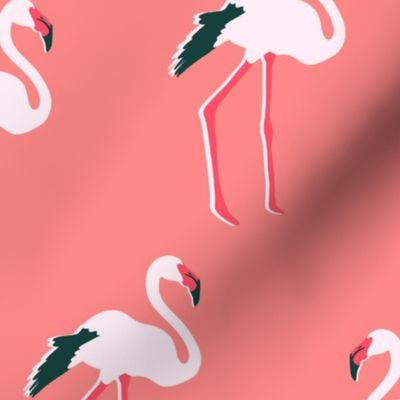 flamingos, dark pink, medium