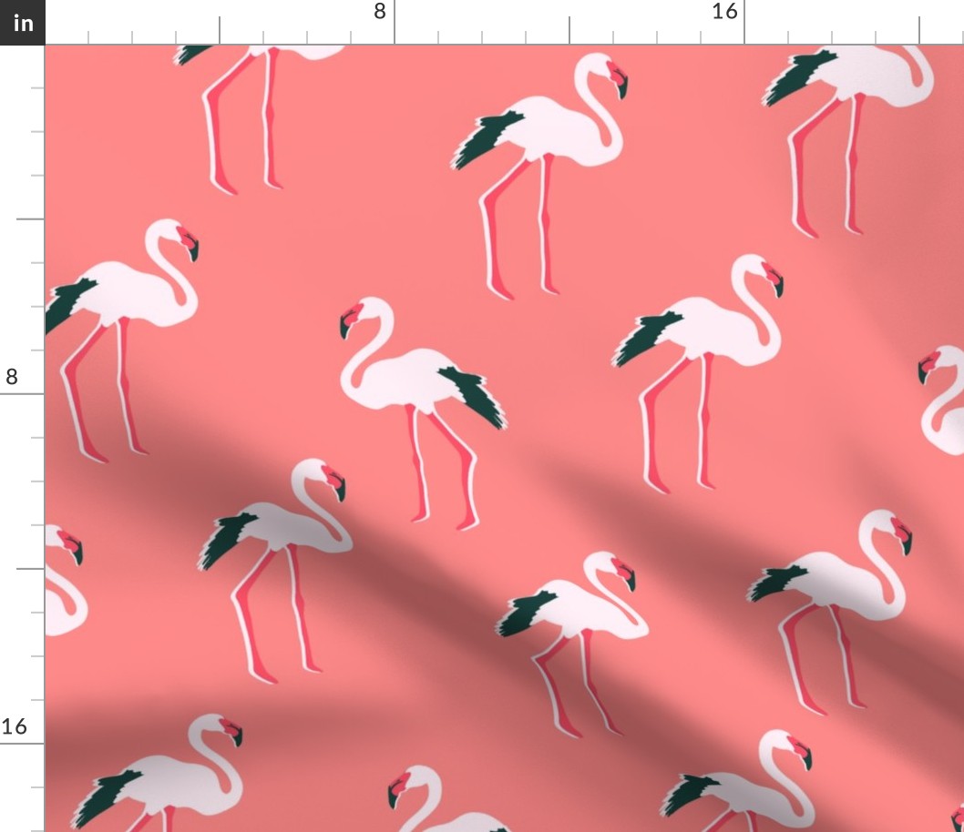 flamingos, dark pink, medium