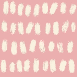 Sketchy Dots - Ivory on Pink (large scale)