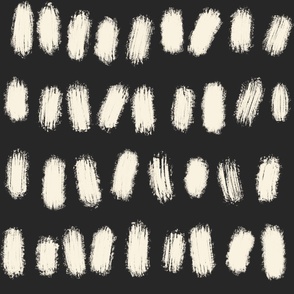 Sketchy Dots - Ivory on Black (large scale)
