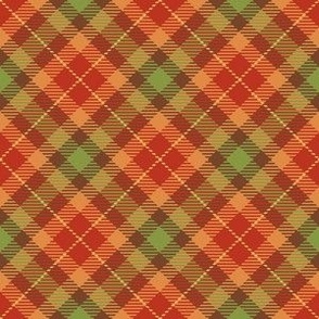 Red Orange Green Diagonal Plaid