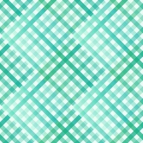 Sea Green Weave Diagonal Plaid