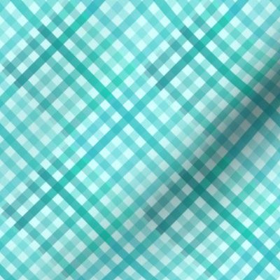 Aqua Weave Diagonal Plaid