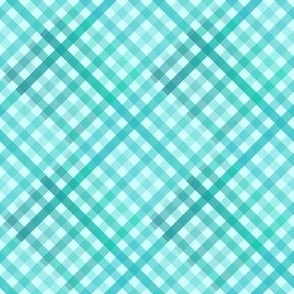 Aqua Weave Diagonal Plaid