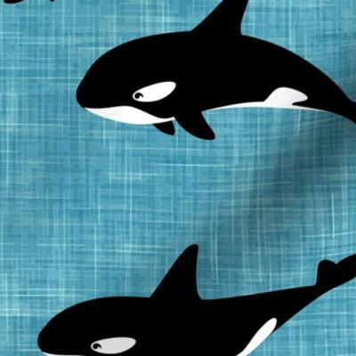 (jumbo scale) orca - killer whales - blue - C21