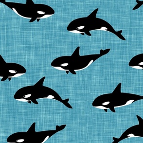 (jumbo scale) orca - killer whales - blue - C21