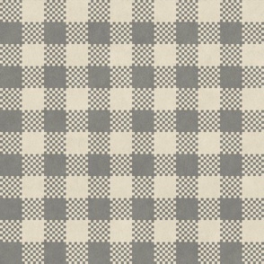 Grey Checkered Gingham  - Medium Print
