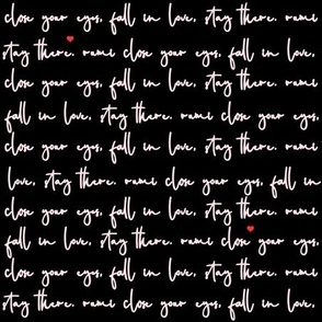 Horizontal Rumi Love Poem, One Way - Light Pink on Black