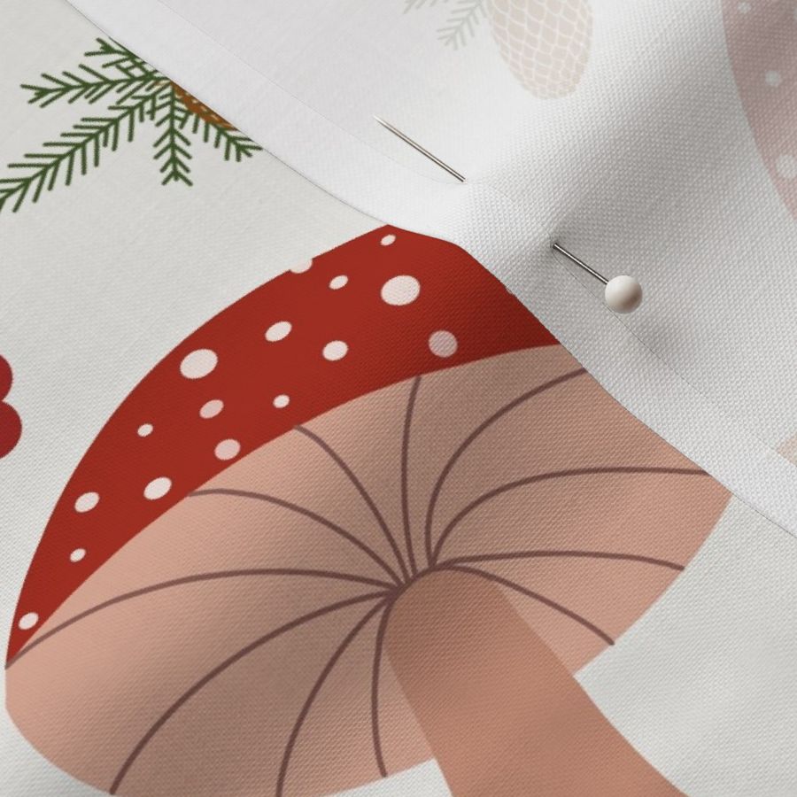 Modern Mushroom Toadstool Christmas Pattern