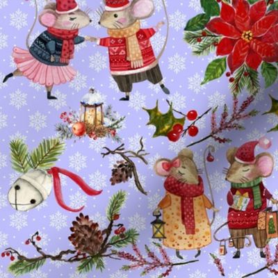 Christmas Mice and Snowflakes 