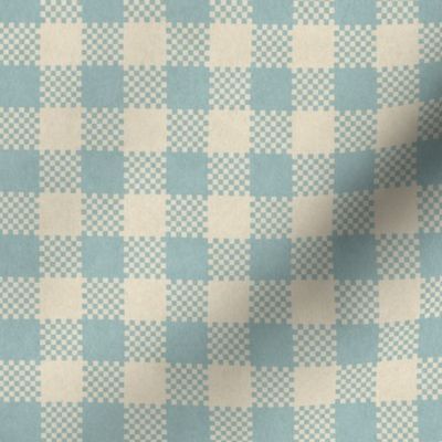 Light Blue Checkered Gingham  - Small Print