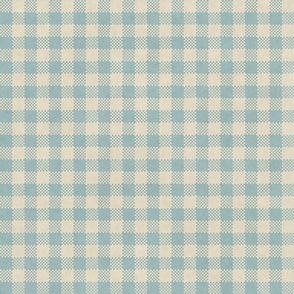 Light Blue Checkered Gingham  - Small Print