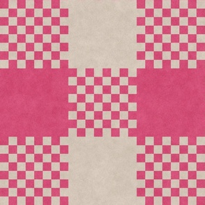 Pink Checkered Gingham  - Extra Large Print