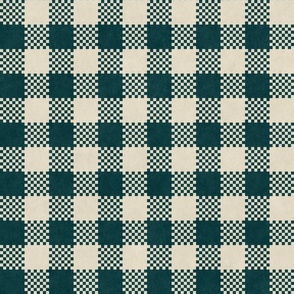 Green Checkered Gingham  - Large Print