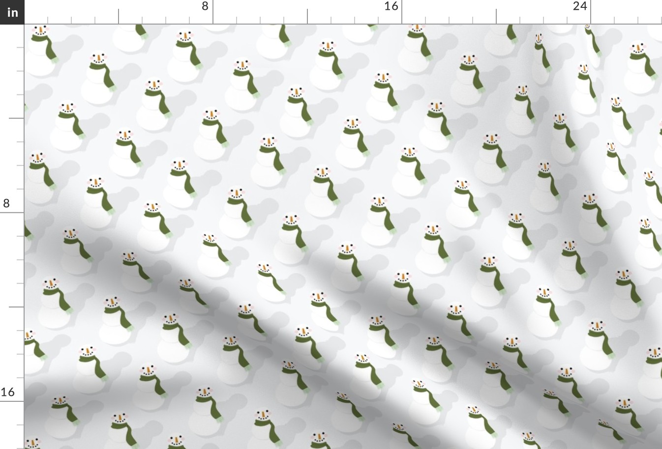 Snowmen in Green Scarves Sm | Grey