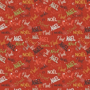 Noel Christmas lettering red background