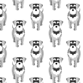 Schnauzers on the Move - 8 inch pattern