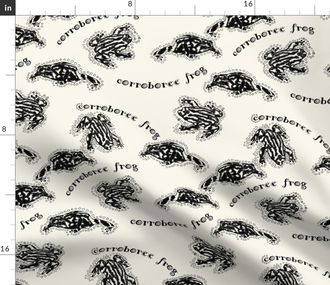 Corroboree frogs in black + off-white, with text + dots by Su_G_©SuSchaefer2021