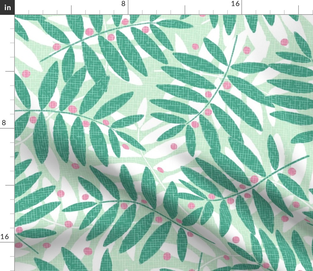 Fraxinus berries XL wallpaper scale in fresh mint by Pippa Shaw