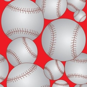 Gray Baseballs Red