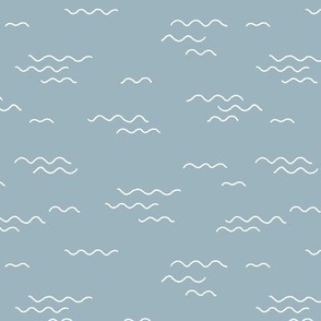 Minimalist boho style ocean waves surf waters nursery texture baby blue cool gray