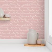 Minimalist freehand ocean waves surf waters nursery texture boho style powder pink