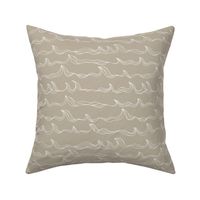 Minimalist freehand ocean waves surf waters nursery texture boho style latte beige