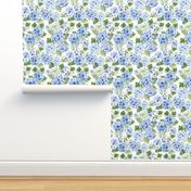 Hydrangea Watercolor Florals Spring Blue